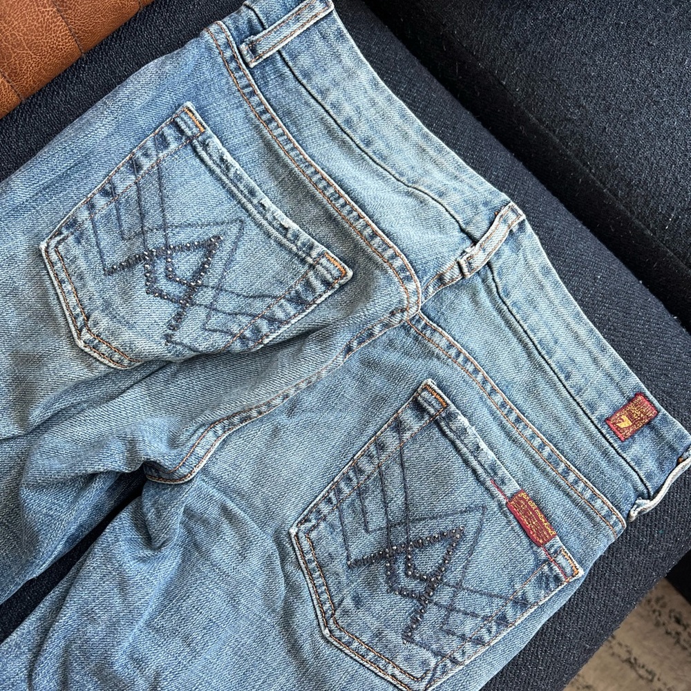 SEVEN FOR ALL MANKIND SWAROVSKI LIMITED EDITION JEANS 25 BOOTCUT FLARE SOLD OUT